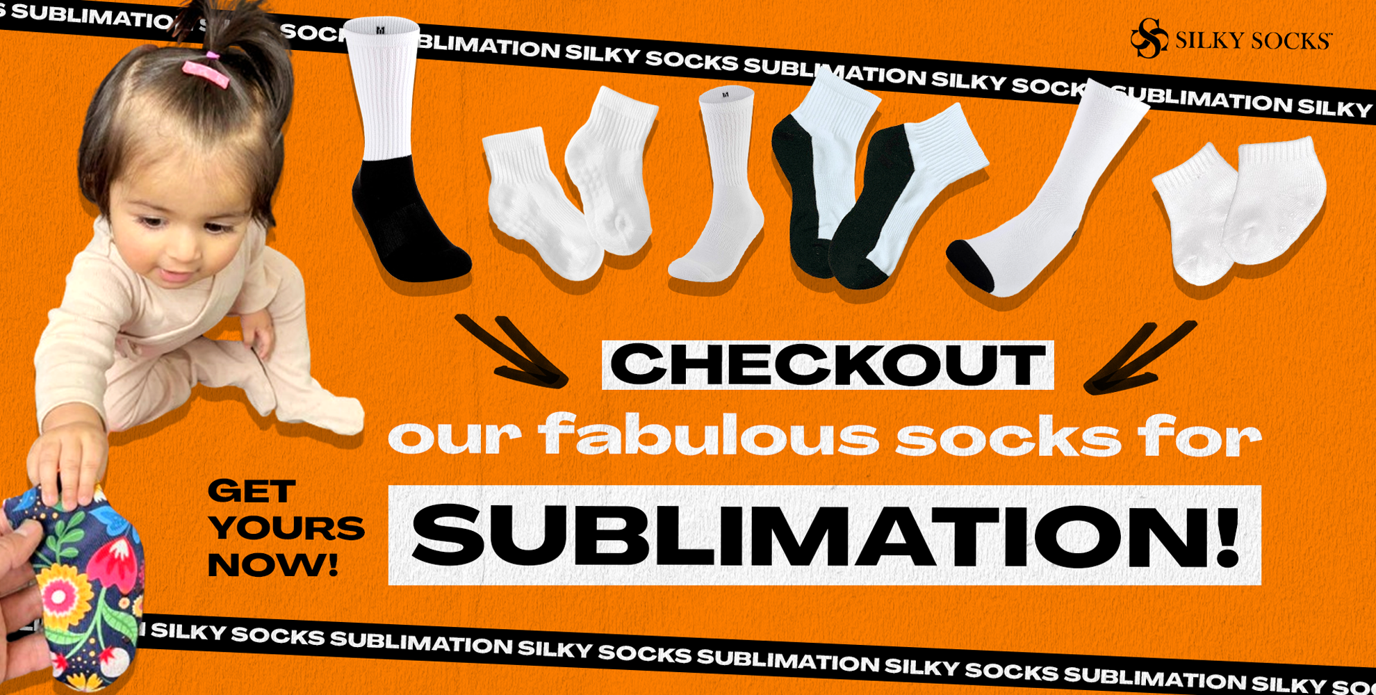 Sublimation Athletic Socks by Silky Socks - Orange