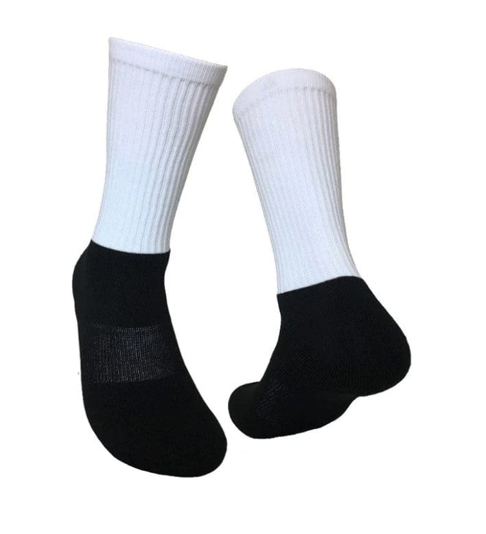 White Polyester Sublimation Tube Socks with Black Interior (6/pack)